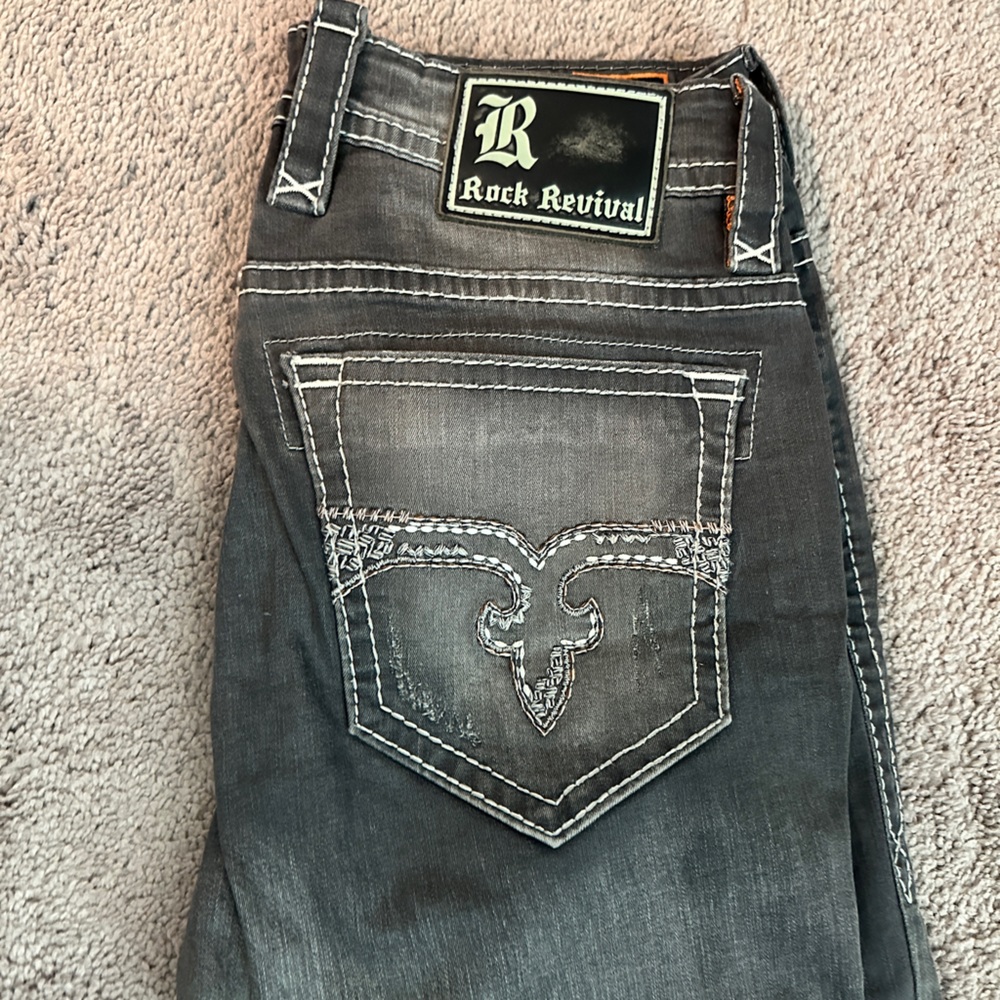 Rock Revival Gray Jeans Great Condition View 3